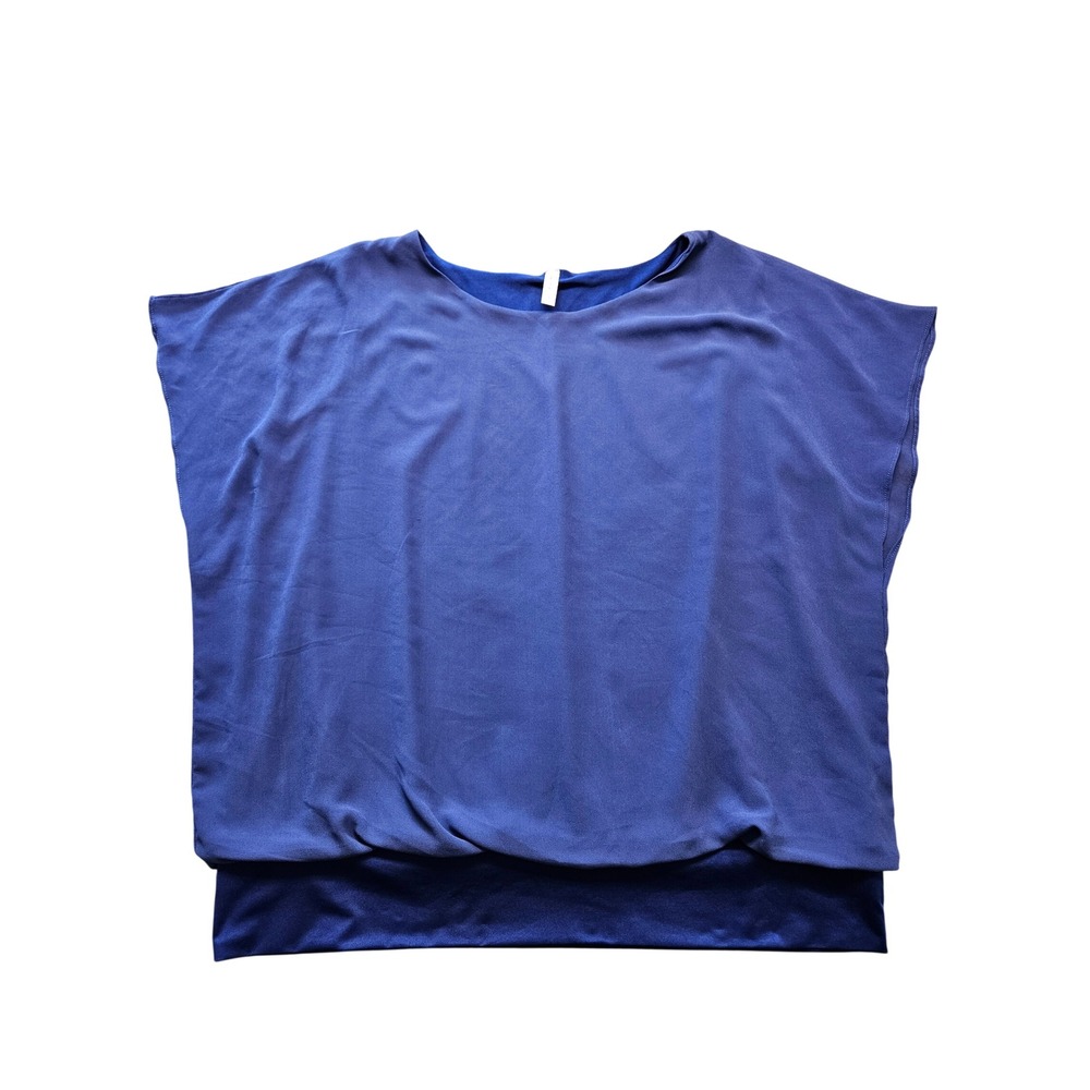 Neineiwu Royal Blue Dolman Sleeve Banded Hem Blouson Top Plus Size 2XL